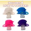 ArtCreativity Light Up LED Pacifier Toys – Set of 4 – Flashing Rave Binkies for EDM Party and Concert – 100% Non-Toxic – Batteries Included – Gag Joke Gift – Binky Party Favors for Kids and Adults