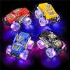 ArtCreativity Light Up Monster Trucks & Police Car Pickup Truck with LED Headlights and Siren