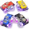 ArtCreativity Light Up Monster Trucks & Police Car Pickup Truck with LED Headlights and Siren