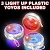 ArtCreativity Light Up Plastic Yoyos for Kids, Set of 3, Classic Yo-Yo Toys with Flashing LEDs, Light-Up Birthday Party Favors, Goodie Bag Fillers, Holiday Stocking Stuffers, Classroom Prizes