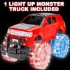 ArtCreativity Light Up Red Monster Truck Toy, 1 Piece, 8 Inch Toy Monster Truck with Flashing LED Tires and Batteries, Push n Go Car Toys for Kids, Fun Gift for Boys & Girls Ages 3 and Up