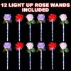 ArtCreativity Light Up Rose Wands for Kids – Set of 12 LED Wands, 14-Inch Light Up Flower Design, Perfect Party Favors and Rose Party Decorations, Fun Light Up Wands for Kids and Adults