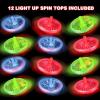 ArtCreativity Light Up Spinning Top Toys, Set of 12, Flashing Spin Toys with LED Effects, Light Up Birthday Party Favors for Boys and Girls, Goodie Bag Fillers for Kids