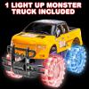 ArtCreativity Light Up Yellow & Black Monster Truck, 1 Piece, 8 Inch Monster Truck with Flashing LED Tires & Batteries, Push n Go Car Toys for Kids, Fun Gift for Boys & Girls Ages 3 & Up…(Yellow)