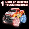 ArtCreativity Light Up Yellow & Black Monster Truck, 1 Piece, 8 Inch Monster Truck with Flashing LED Tires & Batteries, Push n Go Car Toys for Kids, Fun Gift for Boys & Girls Ages 3 & Up…(Red)