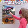 ArtCreativity Pin The Wheels on The Monster Truck – Monster Truck Game for Kids with 1 Poster, 36 Stickers & 1 Blindfold – Monster Truck Party Favors for Kids Ages 5-9 – Monster Truck Favors for Boys