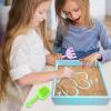 ArtCreativity Wood Sand Painting Light Box for Kids, Table LED Sandbox with 3 Light Up Modes and Sand Toys, Art Sand Animation, Relaxing Sensory Play, Exploration, Motor Skills & Learning