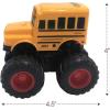 ArtCreativity Yellow School Bus Toy with Black Monster Truck Tires, Push n Go Toy Car for Kids, Durable Plastic Material, Best Birthday Gift for Boys, Girls, Toddlers