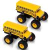 ArtCreativity 5 Inch Pull Back School Bus Toy Set – Set of 2 – Includes 5 Inch Monster-Wheel Bus, Diecast Playset with Pull Back Mechanism, Great Gift Idea for Kids