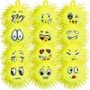 ArtCreativity Light Up Emoticon Spiky Puffer Balls, Pack of 12, Soft Squeeze Stress Relief Fidget Toys for Kids and Adults, Calming Squeezy Sensory Balls for Autistic Children, Birthday Party Favors