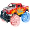 ArtCreativity Light Up Yellow & Black Monster Truck, 1 Piece, 8 Inch Monster Truck with Flashing LED Tires & Batteries, Push n Go Car Toys for Kids, Fun Gift for Boys & Girls Ages 3 & Up…(Red)