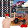 ArtCreativity Pin The Wheels on The Monster Truck – Monster Truck Game for Kids with 1 Poster, 36 Stickers & 1 Blindfold – Monster Truck Party Favors for Kids Ages 5-9 – Monster Truck Favors for Boys