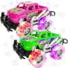 ArtCreativity Pink and Green Light Up Monster Truck Set for Boys and Girls, Set Includes 2, 6 Inch Monster Trucks with Beautiful Flashing LED Tires, Push n Go Toy Cars, Best Gift for Kids, for Ages 3+(Pink & Green)