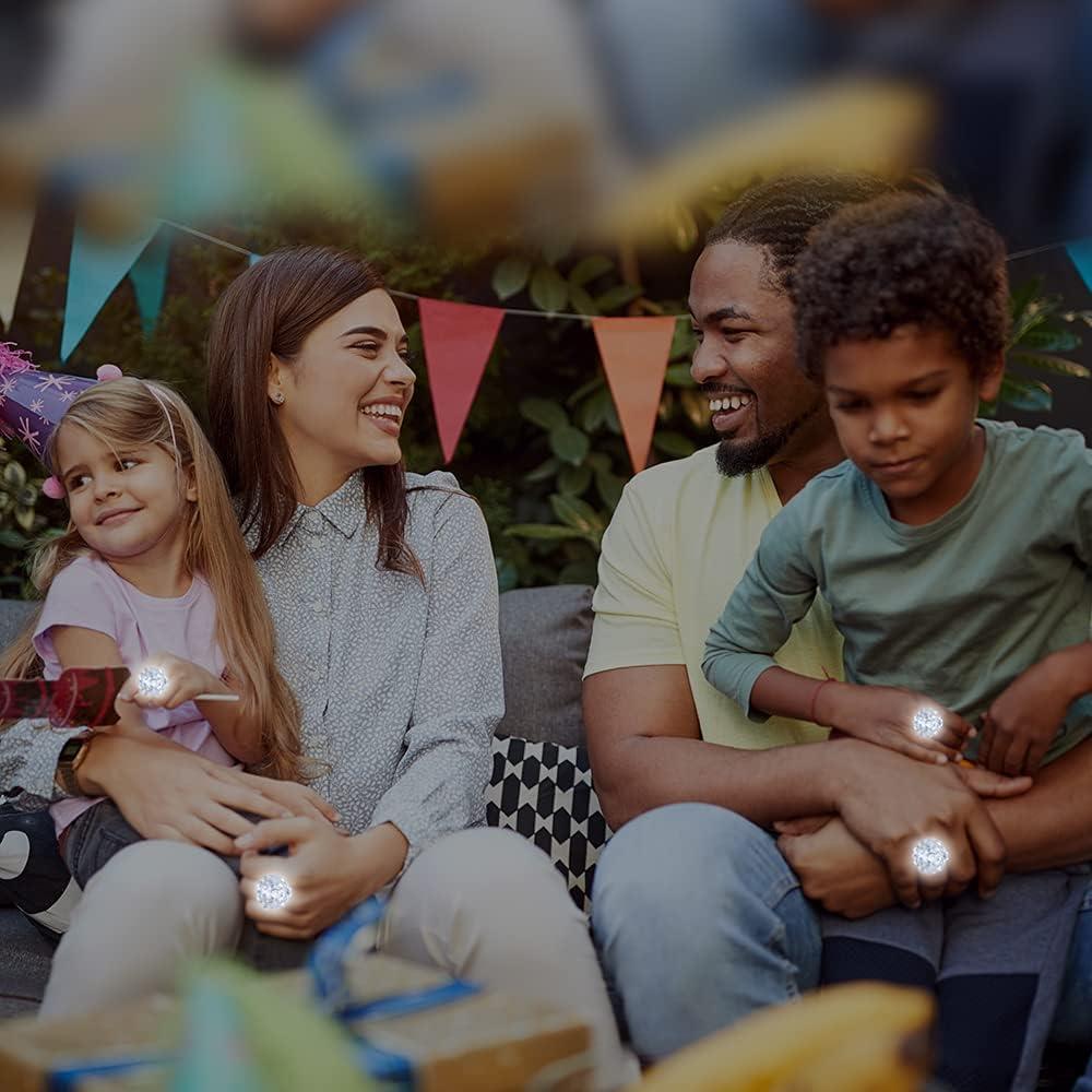 imageArtCreativity Light Up Bumpy Rings for Kids Set of 12 Flashing Accessories for Boys and Girls LightUp Party Favors for Children Goodie Bag Fillers and Stocking Stuffers