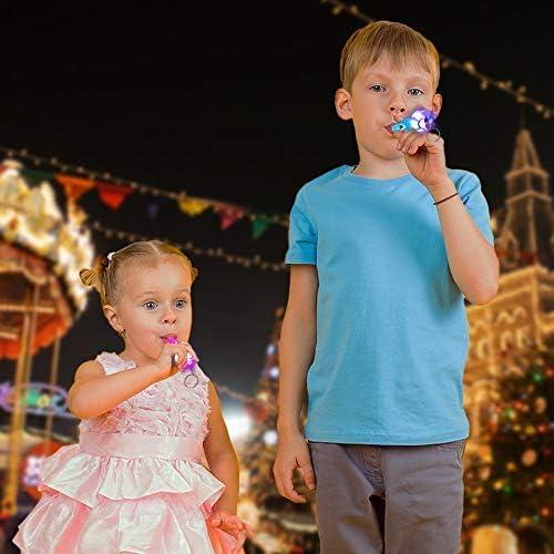 imageArtCreativity Light Up Keychains for Kids with Whistles Set of 12 LED Smile Face Key Chains and Bag Accessories Fun Birthday Party Favors for Children Goodie Bag Fillers for Boys and Girls