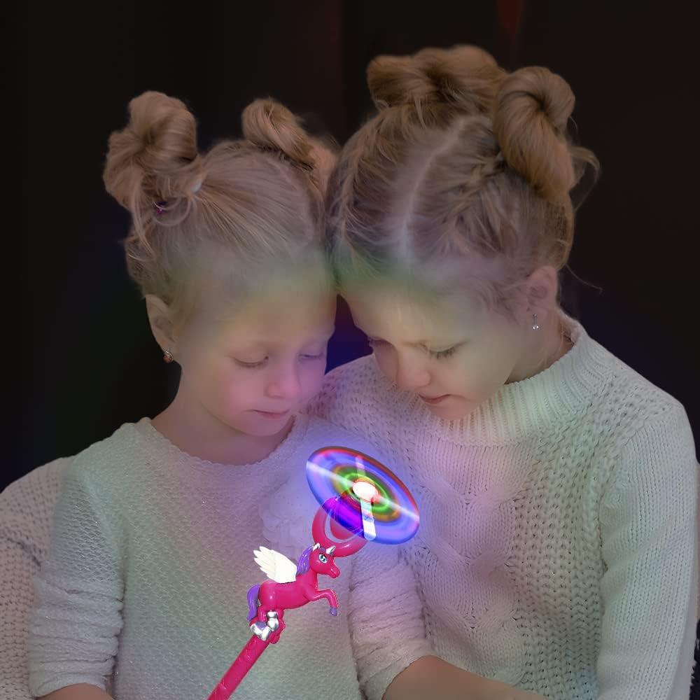 imageArtCreativity Light Up Unicorn Swivel Wand 15 Inch LED Spin Toy for Kids Batteries Included Great Gift Idea for Boys and Girls Unicorn Birthday Party Favor Carnival Prize