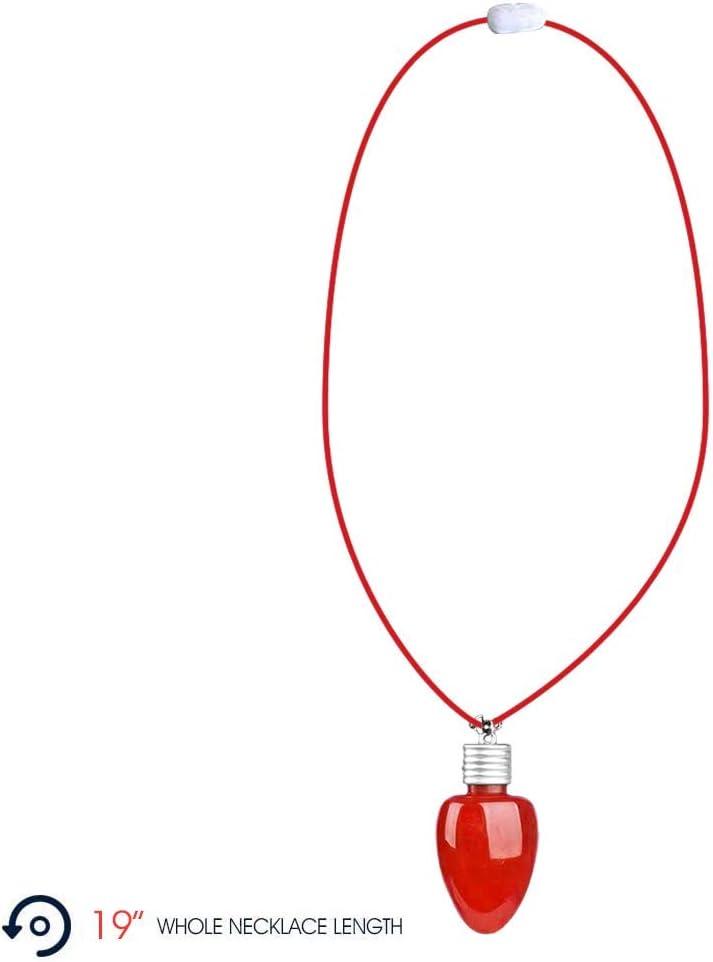 imageArtCreativity LightUp Christmas Bulb Necklaces Set of 6 Festive Holiday Necklaces in Assorted Colors for Boys and Girls