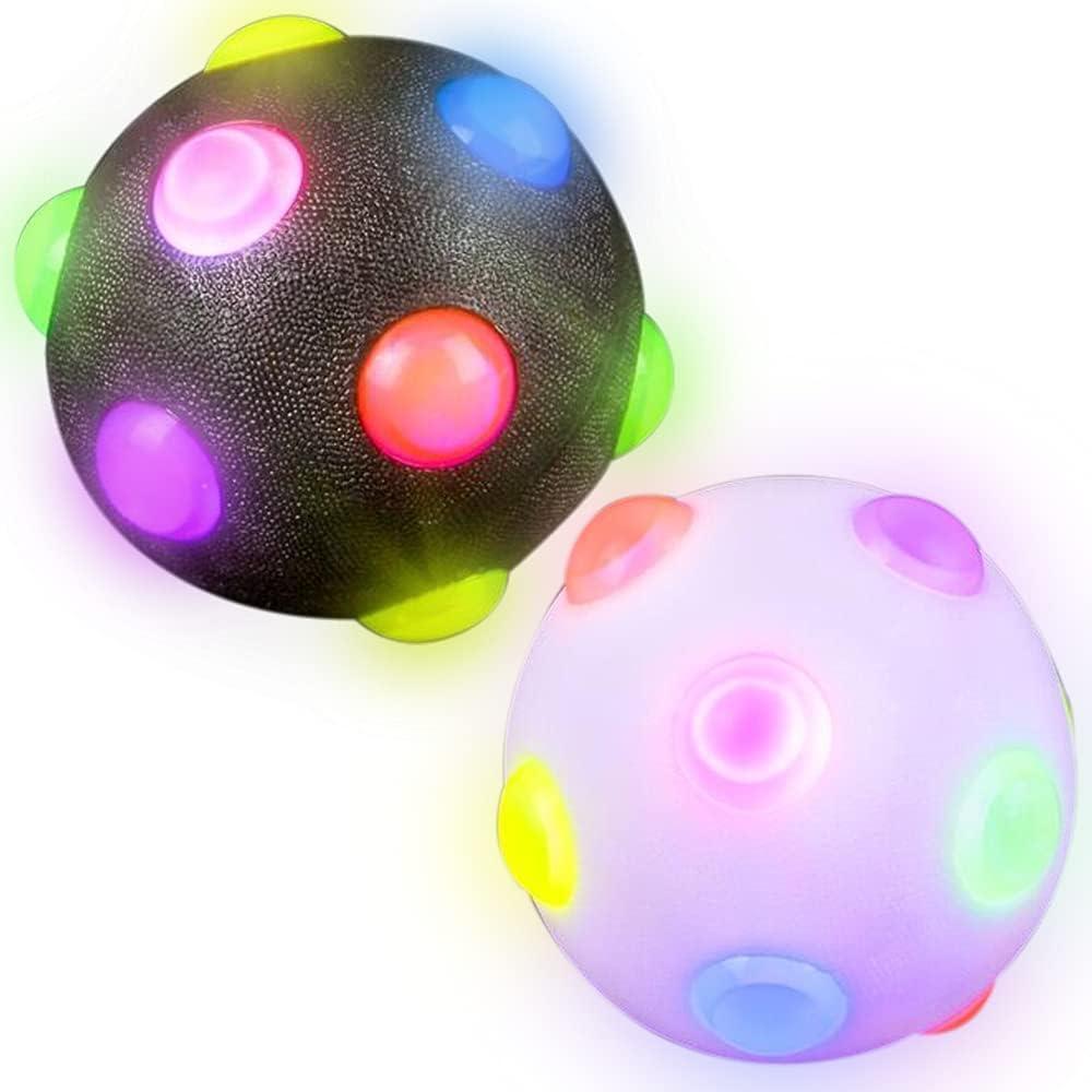 imageArtCreativity Light Up Disco Balls Set of 2 Rubber Balls for Kids with Flashing LEDs Light Up on Impact LED Toys for Boys and Girls Stress Balls for Kids Fun Birthday Party Favors