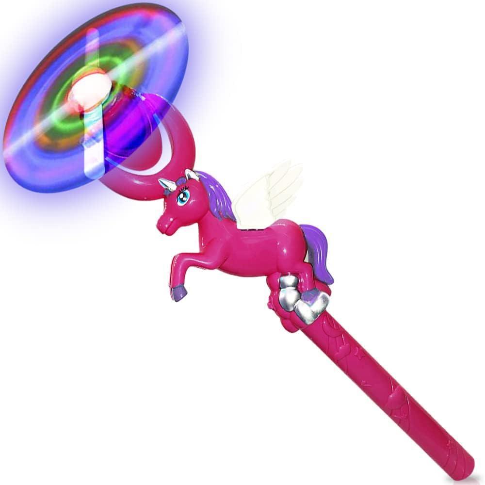 imageArtCreativity Light Up Unicorn Swivel Wand 15 Inch LED Spin Toy for Kids Batteries Included Great Gift Idea for Boys and Girls Unicorn Birthday Party Favor Carnival Prize