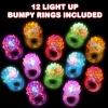 ArtCreativity Light Up Bumpy Rings for Kids, Set of 12, Flashing Accessories for Boys & Girls in Assorted Colors, Light-Up Party Favors for Children, Goodie Bag Fillers and Stocking Stuffers