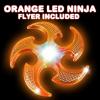 ArtCreativity Light Up Flyers Set Pack of 2 Flying Ninja Stars for Kids Light Up Flying Toys with Batteries Fun Summer Toy and Gift for Kids Orange and Purple Stars(Orange & Purple)