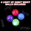 ArtCreativity Light Up Orbit Wrist Balls, Set of 4, Light up Balls with Flashing Lights and Elastic String, Orbit Ball Toy Glow in the Dark, Glow Toys Easter Party Favors for Kids Ages 3+