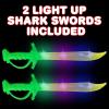 ArtCreativity Light Up Shark Sword for Kids – Set of 2, 15 Inch Dress-Up Toy Sword with Flashing LED Lights – Best Birthday Gift for Boys and Girls Ages 3, 4, 5, 6, 7, 8 (Green)