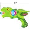 ArtCreativity Light Up Super Spinning T-Rex Blaster, Spinning LED and Cool Sound Effects, 11 Inch Light Up Toy Gun for Kids, Batteries Included, Great Gift Idea for Boys & Girls