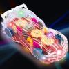 ArtCreativity Light Up Transparent Gear Racer Toy Car for Kids, Bump and Go Toy car with Colorful Moving Gears, Music & LED Effects, Fun Educational Toy, Great Birthday Gifts for Kids 3 Years & Plus