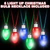 ArtCreativity Light-Up Christmas Bulb Necklaces, Set of 6, Festive Holiday Necklaces in Assorted Colors for Boys and Girls
