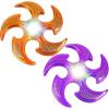 ArtCreativity Light Up Flyers Set Pack of 2 Flying Ninja Stars for Kids Light Up Flying Toys with Batteries Fun Summer Toy and Gift for Kids Orange and Purple Stars(Orange & Purple)