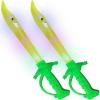 ArtCreativity Light Up Shark Sword for Kids – Set of 2, 15 Inch Dress-Up Toy Sword with Flashing LED Lights – Best Birthday Gift for Boys and Girls Ages 3, 4, 5, 6, 7, 8 (Green)