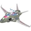 ArtCreativity Light Up Transparent Fighter Jet for Kids, Bump and Go Kids Airplane with Colorful Spinning Gears, Music, & LED Effects, Fun Toy Airplane for Boys and Girls
