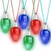 ArtCreativity Light-Up Christmas Bulb Necklaces, Set of 6, Festive Holiday Necklaces in Assorted Colors for Boys and Girls