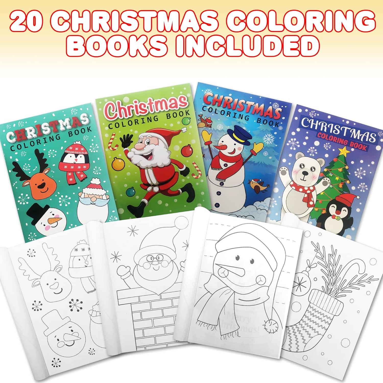 imageArtCreativity 20Pack Christmas Coloring Book for Kids Bulk Mini Coloring Books In 4 Different Covers Christmas Party Favors Activities for Kids