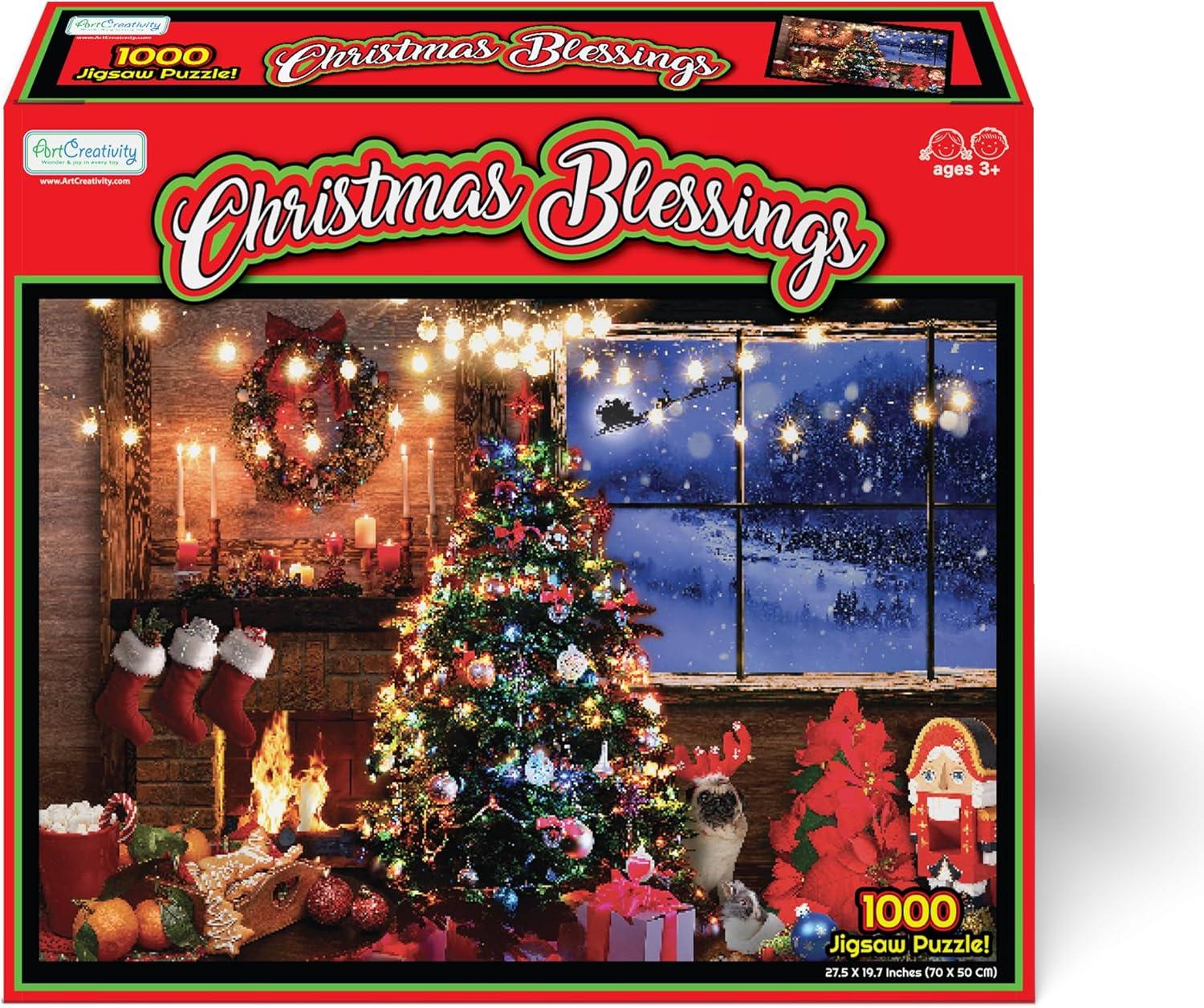 imageArtCreativity Christmas Jigsaw Puzzle 1000 Pieces 26 x 19 Inches 1000 Piece Winter Puzzle for Adults Kids Family Fun Holiday Puzzles for Family Christmas Activities