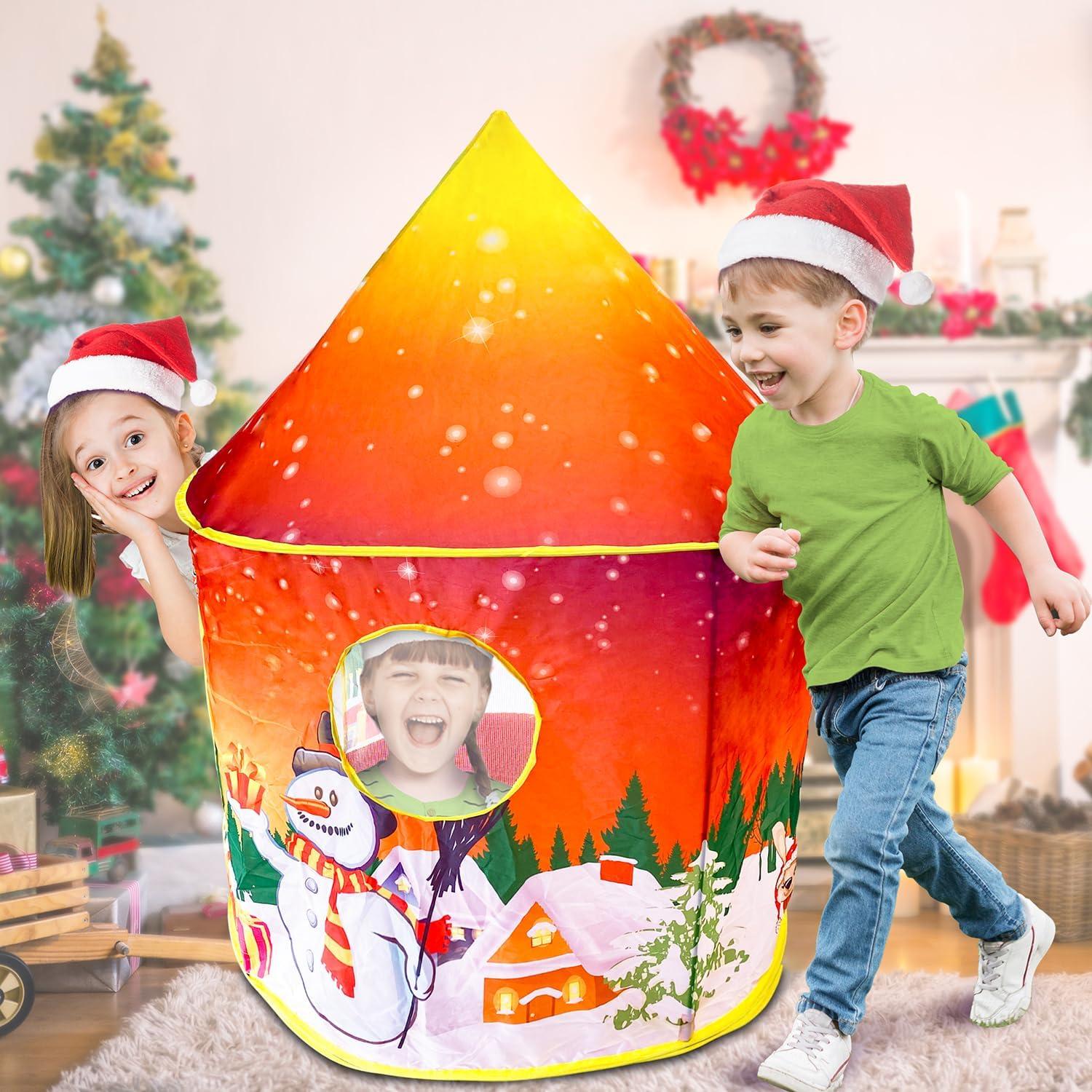 imageArtCreativity Christmas Tent for Kids Includes Stabilizing Rods and Carry Bag EasyInstall Pop Up Toddler Play Tent Indoor Play Christmas Decorations and Hours of Fun