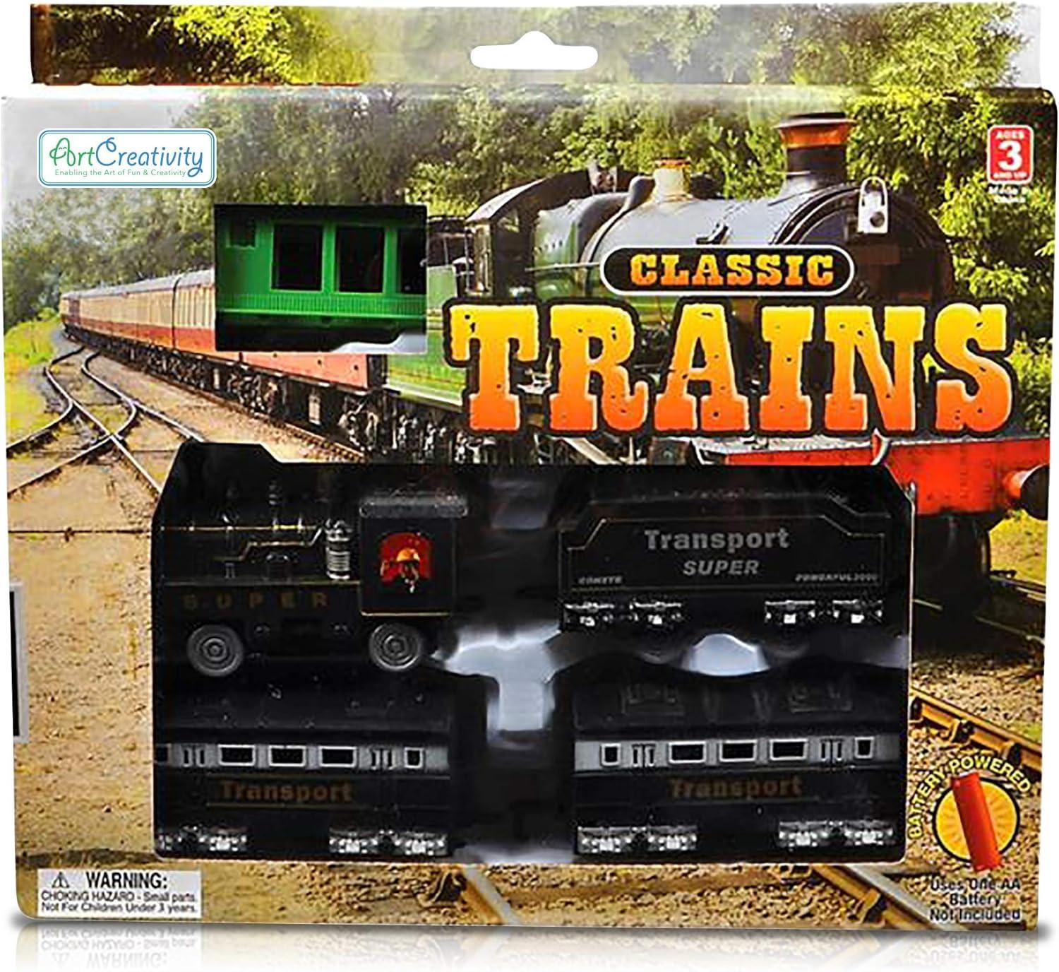 imageArtCreativity Train Set for Kids BatteryOperated Train Toys with 4 Cars and Tracks Durable Plastic Cute Christmas Holiday Train for Under The Tree Great Gift Idea for Boys and Girls