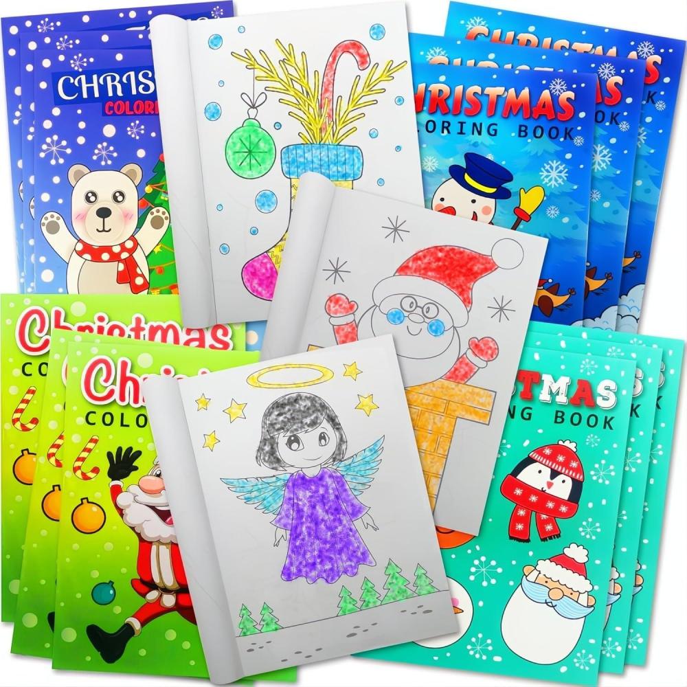 imageArtCreativity 20Pack Christmas Coloring Book for Kids Bulk Mini Coloring Books In 4 Different Covers Christmas Party Favors Activities for Kids