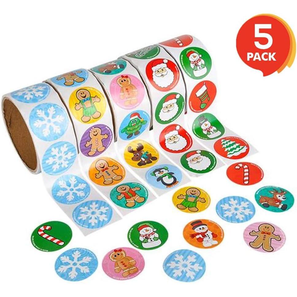 imageArtCreativity Assorted Christmas Sticker Roll 500 Christmas Stickers for Kids Great Christmas Party Favors Goodie Bag Fillers Holiday Decorations for Boys and Girls Ages 3