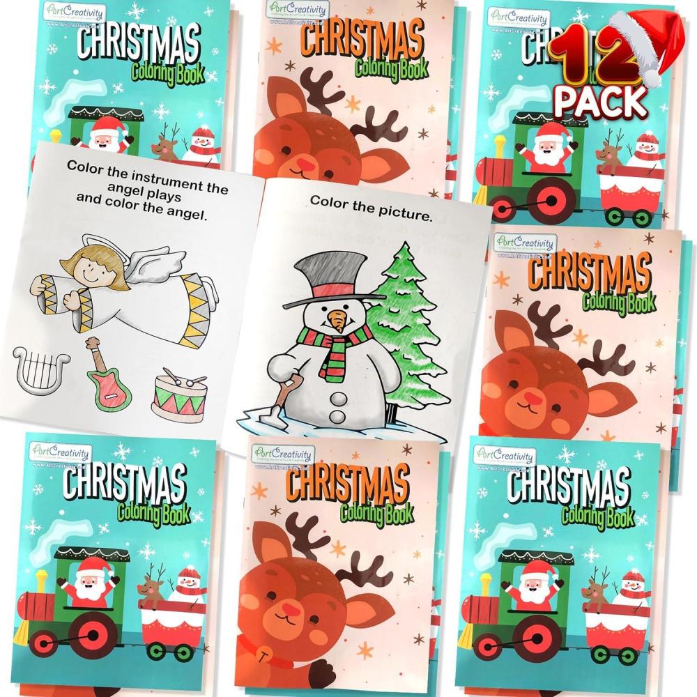 imageArtCreativity Christmas Coloring Books for Kids Bulk Pack of 12 825quot x 11quot Large Booklets Fun Christmas Treats Prizes Favor Bag Fillers Birthday Party Supplies Art Gifts for Kids