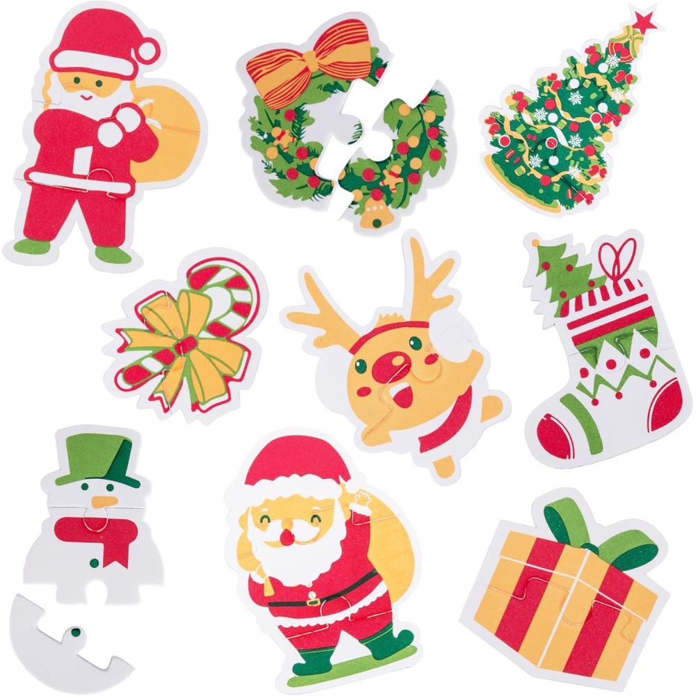 imageArtCreativity Christmas Puzzle Toys for Babies 9 Puzzles EVA Christmas Baby Puzzle Toys for Infants That Float in Water 9 Kids Christmas Puzzle Designs Holiday Stocking Stuffers