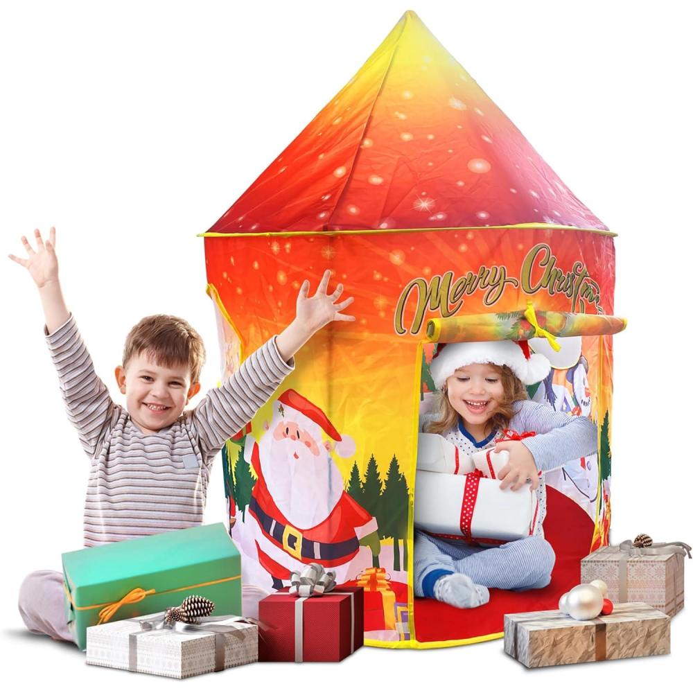 imageArtCreativity Christmas Tent for Kids Includes Stabilizing Rods and Carry Bag EasyInstall Pop Up Toddler Play Tent Indoor Play Christmas Decorations and Hours of Fun