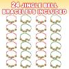 ArtCreativity 24 Pack Christmas Jingle Bell Bracelets, christmas party favors for adults, Easy to Adjust, Jingle Gold Bells, Christmas Stocking Stuffers for Kids and Adults, Red and Green