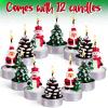 ArtCreativity Bulk Christmas Candle Set – Includes 12 Christmas Tealight Candles in Festive Designs – Indoor Christmas Decorations – Xmas Party Supplies – Tealight Candles (Bulk) for Holiday Décor