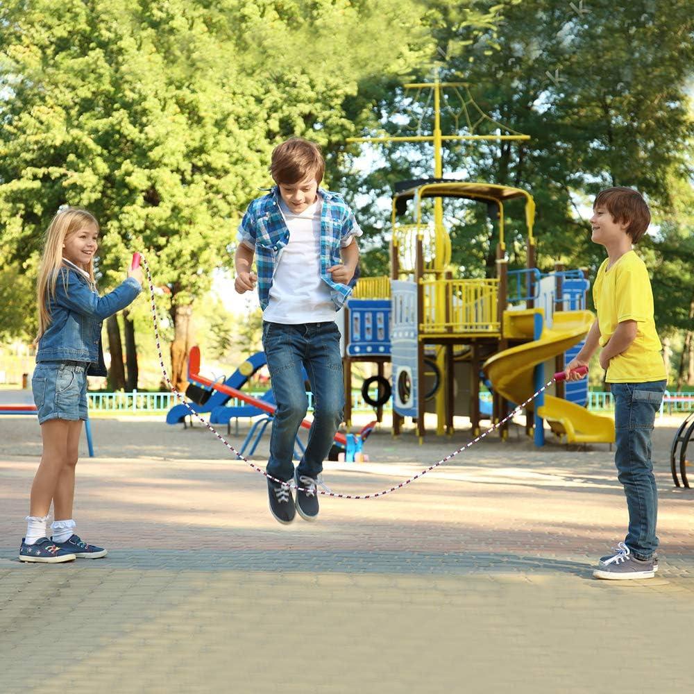 imageArtCreativity 84 Inch Nylon Ropes for Kids Pack of 12 Durable Jump Ropes with Plastic Handles Healthy Indoor and Outdoor Skipping Activity Party Favors Gifts for Boys and Girls