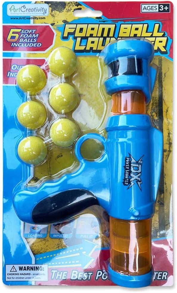 imageArtCreativity Foam Ball Launcher with 6 Balls Pump Action Shooting Toy Blaster for Kids Outdoor Summer Fun Fetch Toy for Dogs Best Holiday or Birthday Gift for Boys and Girls1 Pack