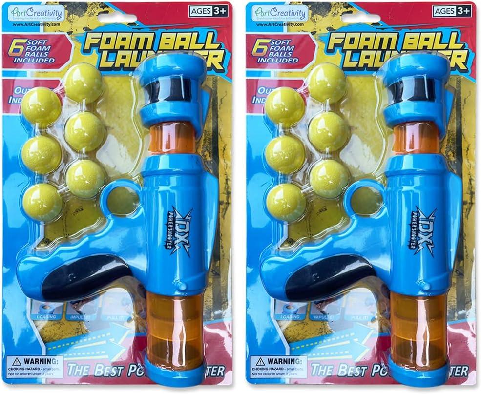 imageArtCreativity Foam Ball Launcher with 6 Balls Pump Action Shooting Toy Blaster for Kids Outdoor Summer Fun Fetch Toy for Dogs Best Holiday or Birthday Gift for Boys and Girls2 Pack