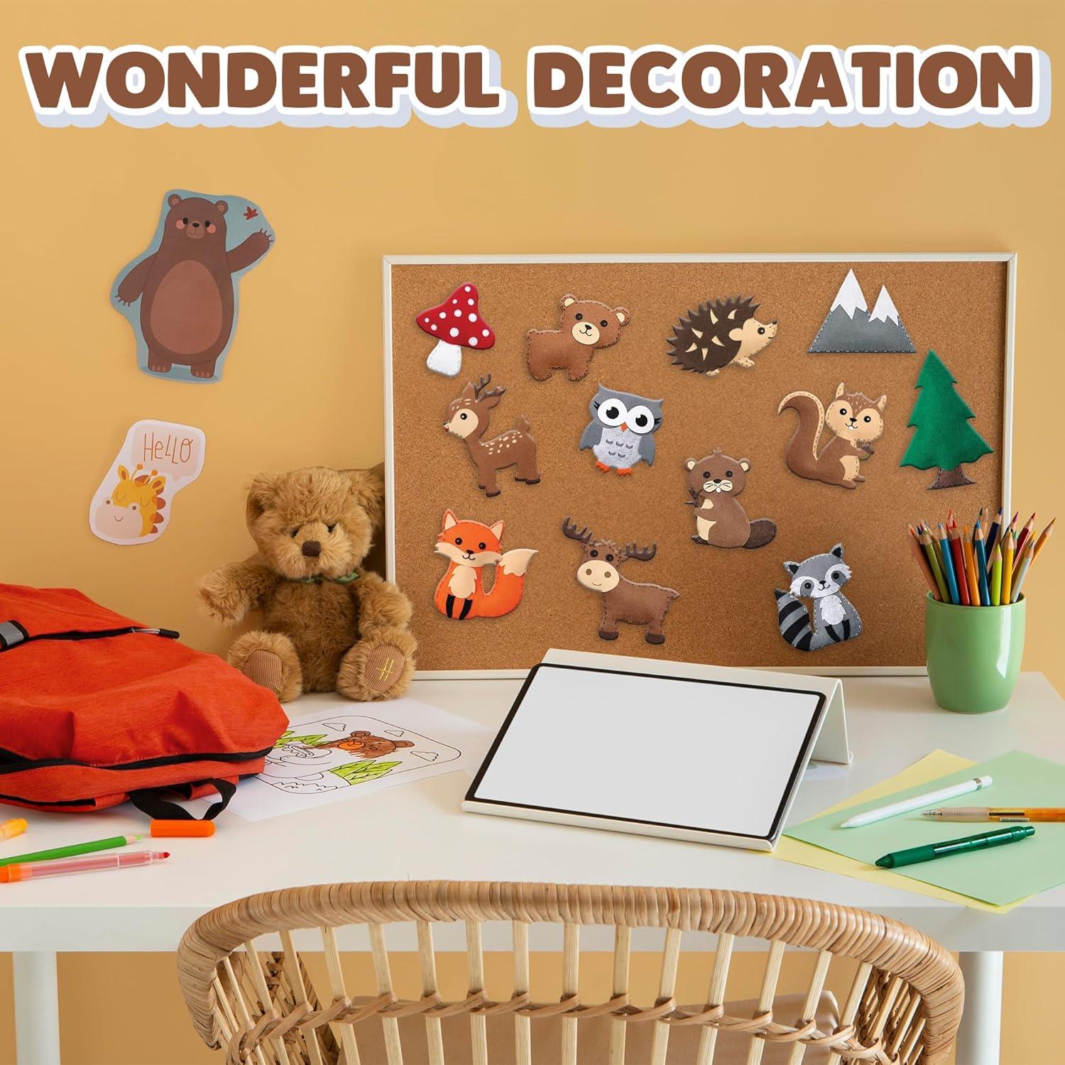 imageArtCreativity Kids Woodland Animal Felt Sewing Kit Stuffed Animal Sewing Craft Kit with 12 Characters 6 ChildFriendly Needles 7 Thread Bundles 1 Bag of Stuffing ampamp Scissors Kids Sewing Kit 412