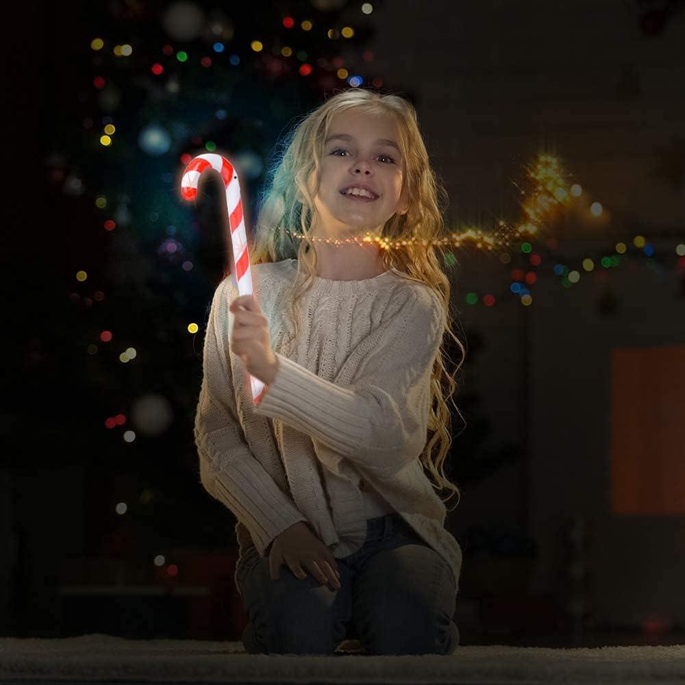 imageArtCreativity Light Up Candy Cane Wand 16 Inch Flashing LED Wand for Kids with Batteries Included Thrilling Light Show Fun Gift HolidayStocking Stuffer for Boys and Girls